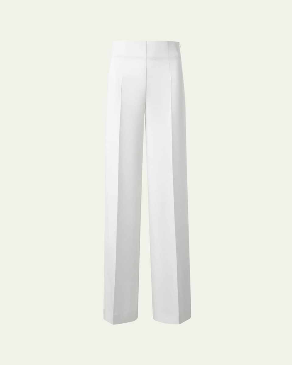 Fiyki Wide Leg Wool Double-Face Pants